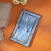 SEVOBAL Serving Platters Striped Wooden Large Rustic, Mango Wood Platters For Cakes, Appetizers, Desserts And Others, Blue, 12"*7.25"*0.8" -Household Items GUEST 49154cb2 06d3 40ef ab04 d49732c47641