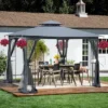 Sevobal Patio Umbrellas Outdoor Patio Gazebo Canopy Tent With Ventilated Double Roof And Mosquito Net, Suitable For Lawn, Gray, 117"*117"*108.7" -Household Items GUEST 4938164c 0717 43ff b852 671d1b2f7d45