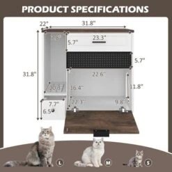 SEVOBAL Pet Crates And Houses Multi Function Litter Cabinet Cat Furniture Dual Storage System Grooved Entryway, Brown, 31.8"*22"*31.8" 10 SEVOBAL Pet Crates And Houses Multi Function Litter Cabinet Cat Furniture Dual Storage System Grooved Entryway, Brown, 31.8"*22"*31.8" -Household Items GUEST 4949a1c9 8e3a 4d34 98e2 2056feed983e
