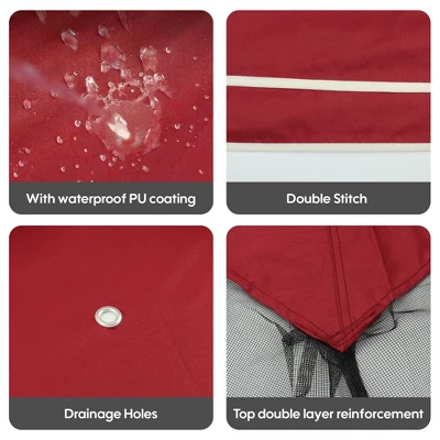 Sevobal Patio Umbrellas Outdoor Patio Gazebo Canopy, Outdoor Replaceable Canopy, Double Shed Roof, Canopy Top Only , Red, 118"*118"*26.78" 5 Sevobal Patio Umbrellas Outdoor Patio Gazebo Canopy, Outdoor Replaceable Canopy, Double Shed Roof, Canopy Top Only , Red, 118"*118"*26.78" - Image 3