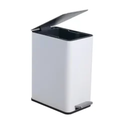 SEVOBAL Trash Can Kitchen Garbage Can Trash Cans Rectangle Stainless Steel With Soft Close Lid Step Foot Pedal Bathroom Toilet, White, 19"*16"*10" -Household Items GUEST 49aafe1d ebbb 4a5b 80cb 1fc8a2b31386 1
