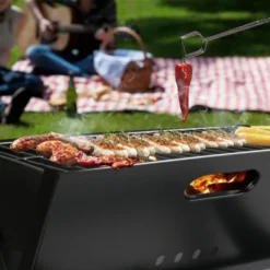 SEVOBAL Outdoor Grills, Griddles And Smokers Portable Foldable Charcoal Grill, Outdoor BBQ With Spacious Cooking Area, Black, 19.29"*17.71"*1.97" -Household Items GUEST 4bd06f58 49c3 4beb 8ee1 fd0c83166cd2