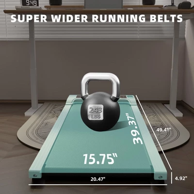 SEVOBAL Home Gyms Incline Walking 6 Degree Pad Treadmill, Portable Compact Under Desk, Suitable For Home, Upright Stand, Green, 49.2"*20.5"*4.92" 4 SEVOBAL Home Gyms Incline Walking 6 Degree Pad Treadmill, Portable Compact Under Desk, Suitable For Home, Upright Stand, Green, 49.2"*20.5"*4.92" - Image 2