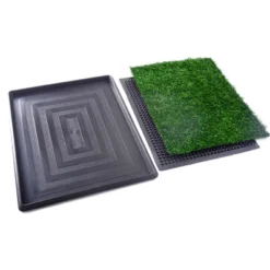 Sevobal Pet Pet Training Pads And Potties Downtown Pet Supply Dog Grass Pad With Tray, Artificial Grass Training Pads, Green, 25"*20"*1" -Household Items GUEST 4c8ab300 a33c 4f58 81be a2d28d3a735b