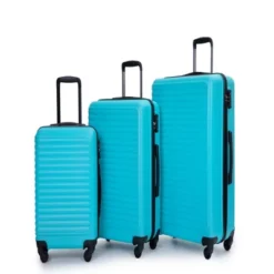 SEVOBAL Luggage 3 Piece ABS Lightweight Set With Spinner Wheels, TSA Lock, Hardshell Suitcase For Carry On, Check In In Travel, Green, 20"*11.5"*30"
