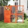 SEVOBAL Pet Crates And Houses Cat Enclosure Window Weatherproof Roof 2 Resting Rooms 2 Platforms For Outdoor Patio Deck, Orange, 76.18"*33.46"*70.08"