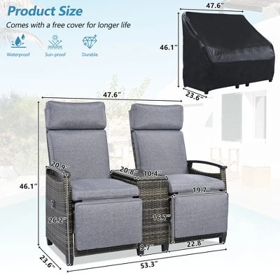SEVOBAL Patio Accent Chairs, All Weather Outdoor Patio Chairs High Back Couch With Premium Cushions For Garden Backyard, Gray, 47.6"*23.6"*46.1" 5 SEVOBAL Patio Accent Chairs, All Weather Outdoor Patio Chairs High Back Couch With Premium Cushions For Garden Backyard, Gray, 47.6"*23.6"*46.1" - Image 3
