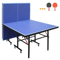 SEVOBAL Table Tennis Accessories 8ft Mid Size Ping Pong Table Foldable Portable Set For Indoor Games, Blue, 50"*26"*6" -Household Items GUEST 4e636c90 fe8f 45c3 8f8f d048d6f0414a