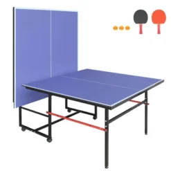 SEVOBAL 8ft Mid-Size Table Tennis Accessories Foldable Portable Ping Pong Table Set For Indoor Games For Game Room, Blue, 50"*25"*5" -Household Items GUEST 4ee47ab5 e77c 4048 ba45 6ba91c25b979