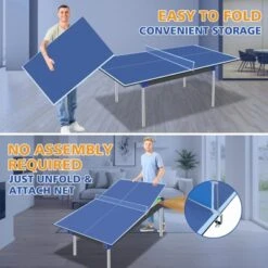 SEVOBAL Table Tennis Accessories 6ft Ping Pong Conversion Top Foldable Portable For Indoor Games, Blue, 35"*19"*3.1"