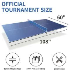SEVOBAL Table Tennis Accessories 9ft Foldable Ping Pong Conversion Top With Net For Indoor Games, Blue, 55"*30"*3" -Household Items GUEST 50ba4796 c524 409d 8179 e2a26a05764e