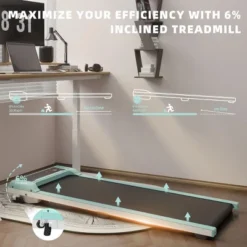 SEVOBAL Walking Pad Running 1HP Cushioned Belt 6° Incline Portable Treadmill Spacious Surface Under Desk Home Gym Office, Blue, 49.2"*20.5"*4.92" -Household Items GUEST 50f4ee01 5c7b 4410 8c87 6455c8dadadd