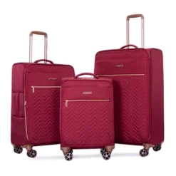 SEVOBAL Luggage 4 Piece Set Softshell Suitcase With Spinner Wheels For Travel Convenience, Red, 18.91"*12.21"*31.32" 11 SEVOBAL Luggage 4 Piece Set Softshell Suitcase With Spinner Wheels For Travel Convenience, Red, 18.91"*12.21"*31.32" -Household Items GUEST 5385cec3 2333 4ca4 baab bcee42775340