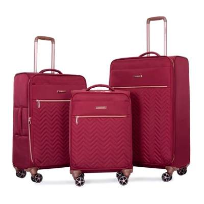 SEVOBAL Luggage 4 Piece Set Softshell Suitcase With Spinner Wheels For Travel Convenience, Red, 18.91"*12.21"*31.32" 7 SEVOBAL Luggage 4 Piece Set Softshell Suitcase With Spinner Wheels For Travel Convenience, Red, 18.91"*12.21"*31.32" - Image 5
