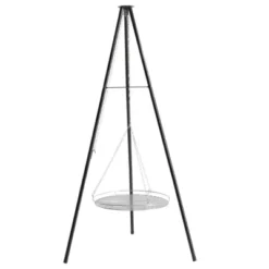 SEVOBAL Grill Cookware Height-Adjustable Campfire Tripod Grill, Stable 3-Leg Design For Outdoor Firepit, Camping BBQ, Black, 18.11"*18.11"*59.45" -Household Items GUEST 53884040 63de 403c a552 e6295f9bd1ea