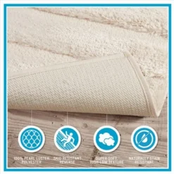 SEVOBAL Bathroom Rugs Bath Mat Rug Home Decor Carpet Shower Mat Home Decor High-low Stripe For Floor Shower Room Bathroom, Beige, 24"*17"*1" -Household Items GUEST 541292ba 93bc 4c27 8db8 87a47241099c