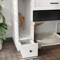 SEVOBAL Pet Crates And Houses Multi Function Litter Cabinet Cat Furniture Dual Storage System Grooved Entryway, Brown, 31.8"*22"*31.8" 9 SEVOBAL Pet Crates And Houses Multi Function Litter Cabinet Cat Furniture Dual Storage System Grooved Entryway, Brown, 31.8"*22"*31.8" -Household Items GUEST 5495b6e2 4ed6 493d a437 1a1ec38e6f96