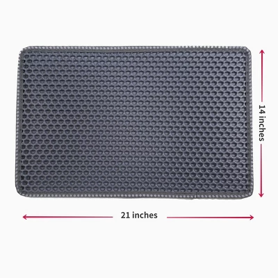 SEVOBAL Litter Box Mat With Double Layers Urine-Proof Non-Slip Litter Trapping Mat Easy Clean Kitty Litter Scatter Control, Gray, 54.5"*38.5"*2" 6 SEVOBAL Litter Box Mat With Double Layers Urine-Proof Non-Slip Litter Trapping Mat Easy Clean Kitty Litter Scatter Control, Gray, 54.5"*38.5"*2" - Image 4