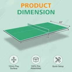 SEVOBAL Table Tennis Accessories 7ft Ping Pong Conversion Top Foldable Portable For Indoor Games, Green, 40"*22"*3" -Household Items GUEST 555b6e0e 2d2b 45a8 9f04 d224bfb6081d