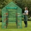 SEVOBAL Greenhouse Outdoor Durable PE Plant Green House For Frost Protection Shelf Clips Roll-up Zipper Door Walk-in For Planter, Green, 99"*37"*17" -Household Items GUEST 55649ad5 a2ab 44b0 8b0b 19381adbb379
