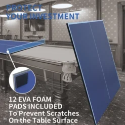 Sevobal Game Table 9ft Foldable Ping Pong Conversion Top Table Tennis Surface For Indoor Use And Game Rooms, Blue, 108"*60"*3" -Household Items GUEST 571855fb 8e26 4e18 812d f12e000a7898