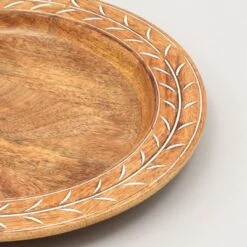 SEVOBAL Serving Platters Handcrafted Wooden Charger Plate, Rustic Chic Tableware For Elevated Dining And Family Party, Brown, 13.75"*13.75"*1.75" -Household Items GUEST 5758b3c9 d6eb 48fa b886 119815f6ac69