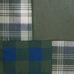 SEVOBAL Shower Curtain Lodge Style Cotton Pieced Patchwork Design For Cottage Bathroom Decor, Multicolored, 72"*72"*0.13"