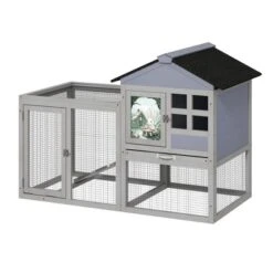 Sevobal Pet Carriers, Large Rabbit Hutch With Waterproof Roof, Portable Fence For Indoor Outdoor, Gray, 48.1"*24.2"*35.2" -Household Items GUEST 5b40329d 519c 4a3b b224 752b296f947e