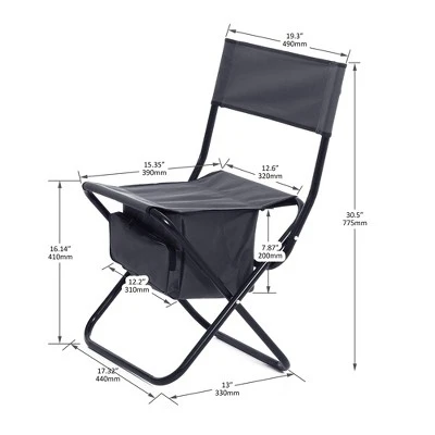 Sevobal Outdoor Portable Chairs 3PCS Folding Table And Chair Set With Storage Bag For Patio Garden Backyard Poolside, Black, 27.56"*27.56"*27.56" 4 Sevobal Outdoor Portable Chairs 3PCS Folding Table And Chair Set With Storage Bag For Patio Garden Backyard Poolside, Black, 27.56"*27.56"*27.56" - Image 2