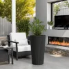 Sevobal Tall Planter Planter Round With Drainage Holes, Weather-Resistant Planter For Porch Patio Backyard, 2PCS, Black, 13"*13"*23.6" -Household Items GUEST 5b75aa69 33f0 47c1 81ff 4ef65377c3f6