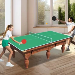 SEVOBAL Table Tennis Accessories 7ft Ping Pong Conversion Top Foldable Portable For Indoor Games, Green, 40"*22"*3"