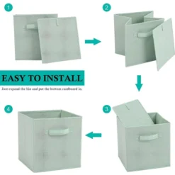 SEVOBAL 6pc Fabric Storage Cubes Organizer Duty Cube Storage Bin Clothes Storage Box Closet Baskets In Shelves Home, Multicolored, 10.34"*11.31"*3.9" -Household Items GUEST 5d94e516 16de 4c4a b627 c2c256f8a0c8