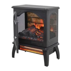 SEVOBAL Fireplace Insert Heater Mantel 3D Flame Quartz Fireplace Stove Bottom Air Outlet Fire Place Panoramic 3-Side View, Black, 19.61"*12.99"*20.98" -Household Items GUEST 5db7d520 215b 489b 8392 09ee361c51c2