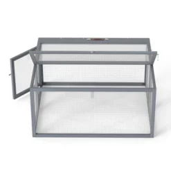 SEVOBAL Pet Crates And Houses Folding Rabbit Hutch Lockable Doors Ground Stakes For Indoor And Outdoor Patio Garden Deck, Gray, 43.3"*37"*21.3" -Household Items GUEST 5dbc2779 437d 4e66 b80c 168bba5a826b