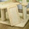 SEVOBAL Cat Tree For Indoor Cats, Cat Tree Tower With Scratching Posts, Ramp, Condo, Toy Balls, Platforms, Bed, Ramp, Beige (17.75"*15.75"*45.75")