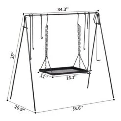 SEVOBAL Grill Cookware Grill Swing Adjustable Height, Heavy-Duty Steel Construction For Dutch Oven Cooking, Open-Fire, Black, 38.6"*20.9"*35"