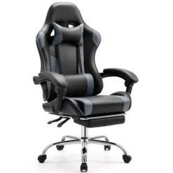 SEVOBAL Task And Office Chairs User Friendly Gaming Chair With Footrest And Adjustable Lumbar Support For Long Hours Of Play, Gray, 26.7"*25.3"*52.3" -Household Items GUEST 60ec4bbf fc43 4142 86bb 013dd43155b5