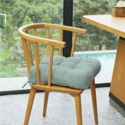 SEVOBAL 2Pack Square Seat Cushions With Premium Soft Cotton Filling, Non-Slip Bottom Durable Chair Pads For Dining Room, Green, 17.8"*17.8"*4.4"