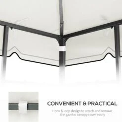 Sevobal Patio Umbrellas Outdoor Patio Gazebo Canopy, Outdoor Replaceable Canopy, Double Shed Roof, Canopy Top Only , Beige, 118"*118"*33.07" -Household Items GUEST 6205e829 e260 4988 a5b7 7e4fb74a605c