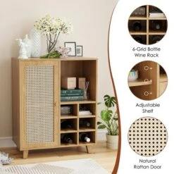 SEVOBAL 47" Sideboard Cabinet Storage Bar Cabinet With Rose Racks Buffet Cabinet For Home Living Room Kitchen Entryway, Beige, 15"*27.5"*33.8" 10 SEVOBAL 47" Sideboard Cabinet Storage Bar Cabinet With Rose Racks Buffet Cabinet For Home Living Room Kitchen Entryway, Beige, 15"*27.5"*33.8" -Household Items GUEST 626da878 7bf1 4634 b477 367fbcdcf4a0