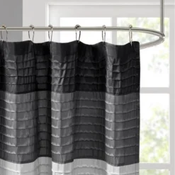 SEVOBAL Shower Curtain Faux Silk With Pintucked Detailing And Colorblock Design For Stylish Bathroom Decor, Black, 72"*72"*0.13" 9 SEVOBAL Shower Curtain Faux Silk With Pintucked Detailing And Colorblock Design For Stylish Bathroom Decor, Black, 72"*72"*0.13" -Household Items GUEST 6342c988 d96f 490f a38b 131208bbc837