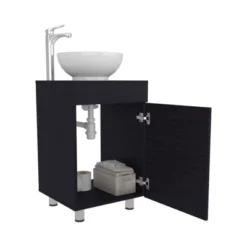 SEVOBAL Bathroom Vanities 18 Inch Free Standing Vanities With Vessel Sink And One Door For Bathroom Storage, Black, 28.35"*22.44"*11.42" -Household Items GUEST 646f4ca5 ae7c 44b3 8cc6 ac792bebdbcb