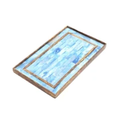 SEVOBAL Serving Platters Striped Wooden Large Rustic, Mango Wood Platters For Cakes, Appetizers, Desserts And Others, Blue, 12"*7.25"*0.8" -Household Items GUEST 65248c9e 2c8d 4fe4 b756 7acf188f3e95