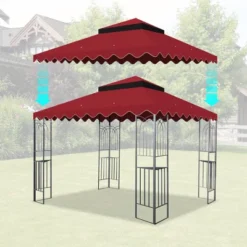 Sevobal Patio Umbrellas Outdoor Patio Gazebo Replacement Canopy, Durable Uv-Resistant Material, Easy To Install, Red, 118"*118"*26.78" 9 Sevobal Patio Umbrellas Outdoor Patio Gazebo Replacement Canopy, Durable Uv-Resistant Material, Easy To Install, Red, 118"*118"*26.78" -Household Items GUEST 65a69890 e863 42d8 86ed c01aac7e4716