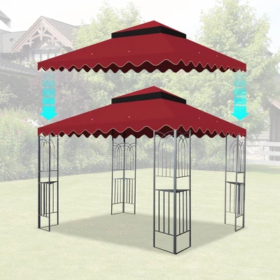Sevobal Patio Umbrellas Outdoor Patio Gazebo Replacement Canopy, Durable Uv-Resistant Material, Easy To Install, Red, 118"*118"*26.78" 5 Sevobal Patio Umbrellas Outdoor Patio Gazebo Replacement Canopy, Durable Uv-Resistant Material, Easy To Install, Red, 118"*118"*26.78" - Image 4