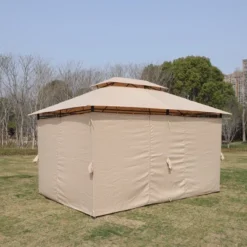Sevobal Patio Umbrellas Outdoor Patio Gazebo Canopy Tent With Ventilated Double Roof And Mosquito Net, Brown, 157.48"*118"*108.66" -Household Items GUEST 662ed283 d9b3 44f2 a1ea 55edf27a291d