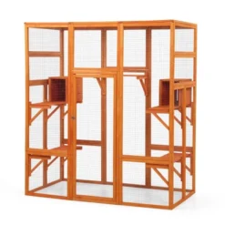 Sevobal Pet Carriers, Cat Cages Indoor Enclosure With Platforms And Lock, Cats Crate Large Exercise Place Ideal For 1-3 Cats, Orange, 62.4"*32.4"*70" -Household Items GUEST 6631b562 e4a4 4054 be5e 61a2ed393127