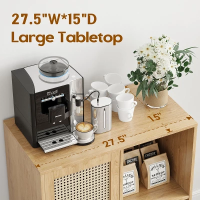 SEVOBAL 47" Sideboard Cabinet Storage Bar Cabinet With Rose Racks Buffet Cabinet For Home Living Room Kitchen Entryway, Beige, 15"*27.5"*33.8" 3 SEVOBAL 47" Sideboard Cabinet Storage Bar Cabinet With Rose Racks Buffet Cabinet For Home Living Room Kitchen Entryway, Beige, 15"*27.5"*33.8"