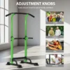 SEVOBAL Adjustable Pull Up Bar Dip Station 10 Height Settings 400LBS Capacity Multifunctional Home Gym Strength Exercise, Green, 29.13"*31.89"*82.68"