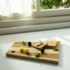 SEVOBAL Serving Platters Handmade Teak Wood Cheese And Bread Board With Asymmetrical Modern Design For Cakes, Appetizers, Brown, 8.07"*10.04"*0.59" -Household Items GUEST 67f06e70 5683 439c 8eec fcb99e299311
